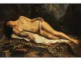 Nackte Bacchantin auf Einem Pantherfell by Nicolas Henry, oil on canvas, offered Jun 2024