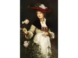 Portait Einer Eleganten Dame mit Rose by Eduard Niczky, oil on panel, offered Jun 2023