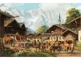 Alt Garmisch by Hubert Kaplan, geb. 1940 München, oil on panel, sold Jun 2022