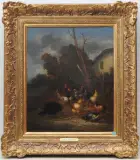 Hühnerhof by Claude Guilleminet, oil on canvas, offered Sep 2024