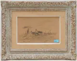 Kleine Landschaft mit Gehöft by Johan Jongkind, 1887, charcoal, offered Sep 2024