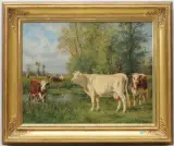 La mare Hamel, Vallée de la Risle (Eure) by Adolphe Marais, oil on canvas, sold Sep 2024