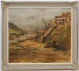 Die Wäscherinnen by Vittore Antonio Cargnel, oil on canvas, offered Sep 2024