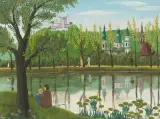 Franz Josef-Park by Regine Dapra, oil on board, offered Sep 2024