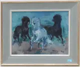 Drei Pferde by Denes de Holesch, oil on canvas, offered Sep 2024