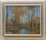 Herbstliche Flusslandschaft by Carl Jutz II, oil on canvas, offered Sep 2024