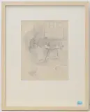 wohl Bäuerin am Tisch by Max Liebermann, pencil, sold Sep 2024