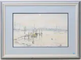 Seelandschaft by Stavros Papassavas, 1980, watercolor, offered Sep 2024