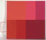 Naranja S/Rojo by Rafael Pérez, 1982, acrylic, sold Sep 2024