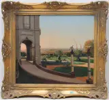 Blick in den Garten einer Villa in Ägypten by Gustav Rienäcker, oil on board, offered Sep 2024