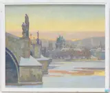 Karlsbrücke, Prag by W. Robert, 1983, oil, sold Sep 2024