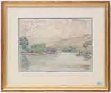 Die Seine bei Les Andelys by Jeanne Selmersheim-Desgrange, watercolor, offered Sep 2024