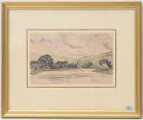 Flusslandschaft by Jeanne Selmersheim-Desgrange, watercolor, offered Sep 2024