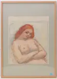 Frau mit roten Haaren by Marcel Slodki, 1931, gouache, sold Sep 2024