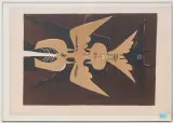 Fledermaus by Wifredo Lam, color lithograph, sold Sep 2024