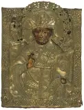 Russisch, um 1800 by Hl. Nikolaus mit Oklad, tempera, offered Sep 2024