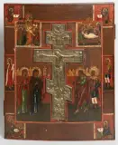 Russisch, 19.Jh by Staurothek-Ikone "Kreuzigung Christi", tempera, offered Sep 2024