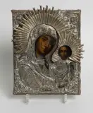 Russisch, 19.Jh by Gottesmutter von Kasan mit Oklad, tempera, offered Sep 2024