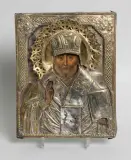 Südrussisch, 19.Jh by Hl. Nikolaus mit Oklad, tempera, offered Sep 2024