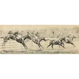 Horse Race by Paul Desmond Brown, etching, sold May 2022