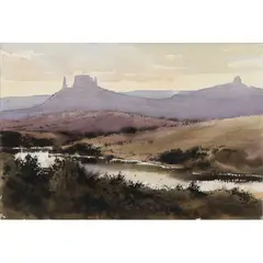 Monument Valley by Scott Anthony, watercolor on paper, sold May 2022