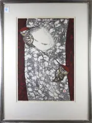Untitled by Kaoru Kawano, woodblock in color, sold May 2022