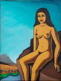 Goddess Mountain Top by Louis Mendez, Acrylic on Canvas, sold Apr 2024