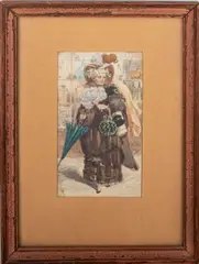Untitled by George Scharf, Watercolor and Ink on Paper, sold Apr 2024