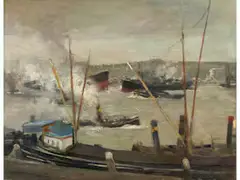 Der Hafen von Rouen by Albert Lebourg, oil on canvas, sold Jun 2026