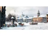 Stadtansicht des Warschauer Zentrums im Schnee by Wladyslaw Chmielinsky, 1911 Warschau – 1979, oil on canvas, sold Jun 2019