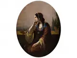 Bildnis Einer Dame mit Buch auf Einem Balkon by Anselm Feuerbach, oil on canvas, offered Dec 2015
