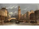 Blick auf Einen Venezianischen Kanal by August von Siegen, oil on panel, offered Apr 2016