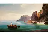 Fischer vor der Küste von Capri by Andrea Cherubini, oil on canvas, sold Mar 2015