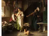Der Lüsterne Bauer by Ludwig Vollmar, oil on canvas, offered Dec 2023