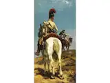 Kürassiere zu Pferd by Robert von Haug, oil on panel, sold Mar 2026