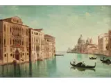 Venedig – Blick auf den Eingang des Canal Grande in Richtung der Basilika Santa Maria Della Salute by L. Morgantin, oil on canvas, sold Jun 2025