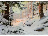 Tief Verschneite Waldlandschaft by Walter Moras, oil on canvas, sold Mar 2024