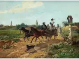 Rasante Kutschfahrt Durch die Sommerliche Puszta by Fritz van der Venne, oil on canvas, offered Jun 2023