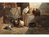 Im Hühnerstall by Charles Jacque, oil on panel, offered Mar 2026