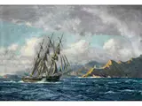 Prachtvoller Dreimaster vor Felsiger Küste by Michael Zeno Diemer, oil on canvas, sold Sep 2025
