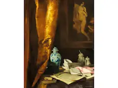 Stillleben by Rudolf Nissl, oil on canvas, offered Jun 2025