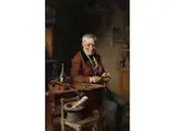 Alter Geiger Beim Münzen Zählen by Hermann Armin Kern, oil on panel, sold Sep 2024