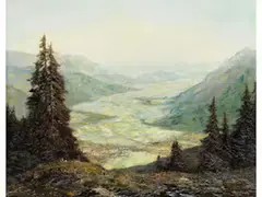 Blick von Kreuzegg auf Garmisch- Partenkirchen by Otto Eduard Pippel, oil on canvas, offered Jun 2025