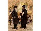 Szene aus dem Jüdischen Scheunenviertel in Berlin by Alexei Jawdokimov, oil, offered Dec 2016