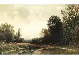 Baumlandschaft mit Bachlauf by Ludwig Willroider, oil on canvas, offered Jun 2025