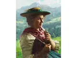 Portrait Einer Jungen Tirolerin by Emil Rau, oil on canvas, sold Jun 2025