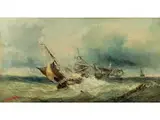 Schiffe auf Stürmischer see by Henri van Wyk, geb. 1833, oil on canvas, offered Apr 2018