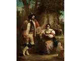 Liebespaar vor Einem Brunnen by David Wilckie, oil on canvas, offered Sep 2018