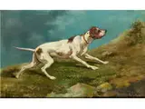 Jagdhund Beim Anpirschen by Tommaso De Vivo, oil on canvas, offered Dec 2015