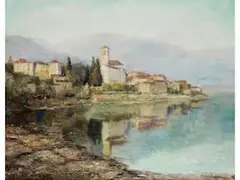 Brissago am Lago Maggiore by Otto Eduard Pippel, oil on canvas, sold Sep 2025